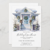 Invitation Fête de Noël Watercolor (Devant / Derrière)