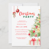 Invitation Fête de Noël Watercolor (Devant)