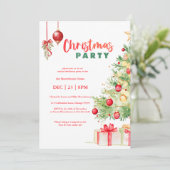 Invitation Fête de Noël Watercolor (Debout devant)