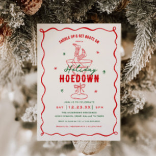 Invitation Fête de Noël Western Saddle Up