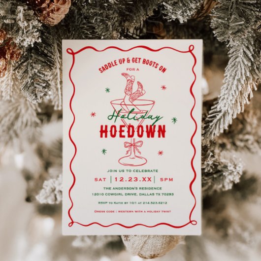 Invitation Fête de Noël Western Saddle Up
