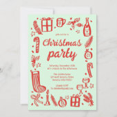 Invitation Fête de Noël Whimsical Cute Custom (Devant)