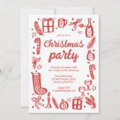 Invitation Fête de Noël Whimsical Cute Custom (Devant)