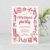Invitation Fête de Noël Whimsical Cute Custom (Debout devant)
