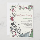 Invitation Fête de Noël Whimsical Dessin À La Main (Devant)