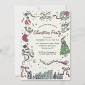 Invitation Fête de Noël Whimsical Dessin À La Main (Devant)