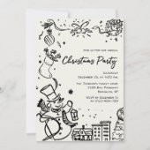 Invitation Fête de Noël Whimsical Dessin À La Main (Devant)