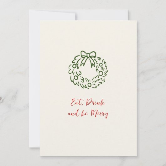 Invitation Fête de Noël Whimsical Dessin À La Main (Dos)