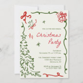 Invitation Fête de Noël Whimsical Dessin À La Main (Devant)
