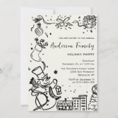 Invitation Fête de Noël Whimsical Dessin À La Main (Devant)