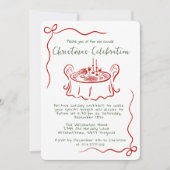 Invitation Fête de Noël Whimsical dessinée à la main (Devant)