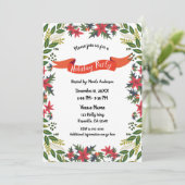 Invitation Fête de Noël Whimsical Floral Berries (Debout devant)