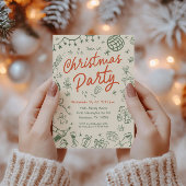 Invitation Fête de Noël Whimsical Invitation, Vacances