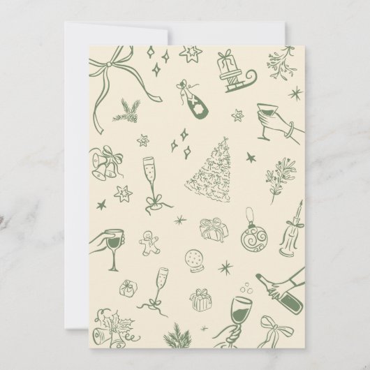 Invitation Fête de Noël Whimsical Invitation, Vacances (Dos)