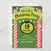 Invitation Fête de Noël Whimsical Red Pepperment (Devant)