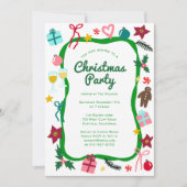Invitation Fête de Noël Whimsical sur mesure (Devant)