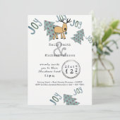 Invitation Fête de Noël Whimsical Typset Cartoon Reindeer (Debout devant)