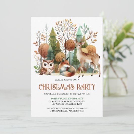 Invitation Fête de Noël Whimsland (Debout devant)