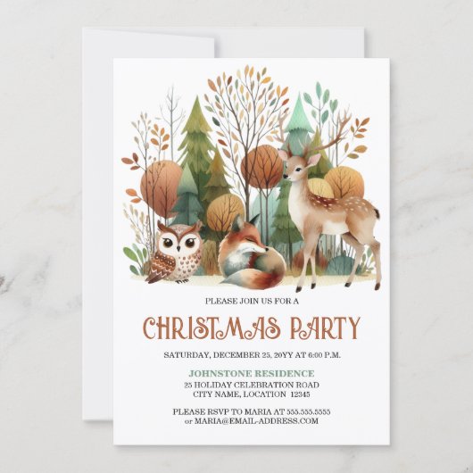 Invitation Fête de Noël Whimsland (Devant)