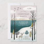 Invitation Fête de Noël Woodland d'hiver | Forêt nordique (Devant)