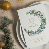 Invitation Fête de Noël Wreath