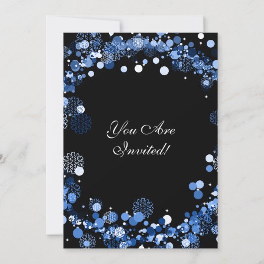 Invitation Fête de Noël Wreath bleu (Dos)