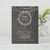 Invitation Fête de Noël Wreath Joyeux Jingle Mingle Invitatio (Debout devant)