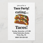 Invitation Fête de nourriture Taco Tacos (Devant)