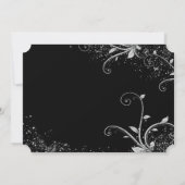 Invitation Fête de Nouvel An Masquée Argent et Noir (Dos)