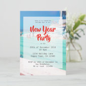 Invitation Fête de Nouvel An sur la plage (Debout devant)