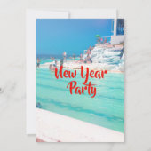 Invitation Fête de Nouvel An sur la plage (Dos)