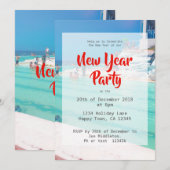 Invitation Fête de Nouvel An sur la plage (Devant / Derrière)
