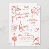 Invitation Fête de nuit des filles de la Saint-Galentin (Devant / Derrière)