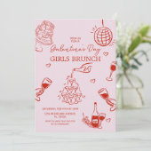 Invitation Fête de nuit des filles de la Saint-Galentin rose  (Debout devant)