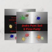 Invitation Fête de paintball pour garçons (Devant / Derrière)