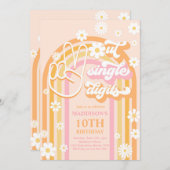 Invitation Fête de paix unique chiffres boho arc-en-ciel 10e (Devant / Derrière)