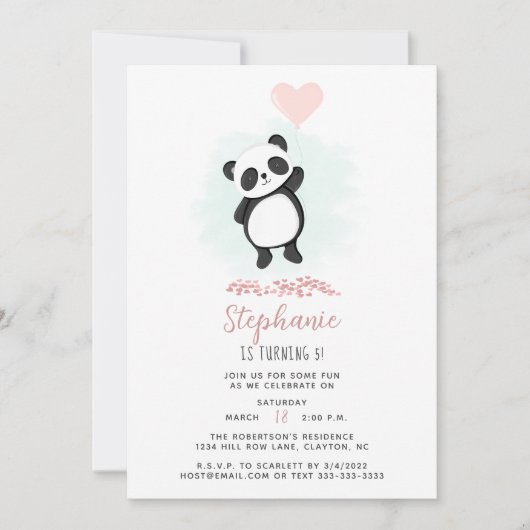 Invitation Fête de Panda (Devant)