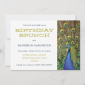 Invitation Fête de paon Anniversaire Brunch (Devant)