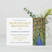 Invitation Fête de paon Anniversaire Brunch (Debout devant)