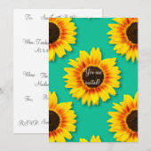 Invitation Fête de papier floral personnalisée tournesol (Devant / Derrière)
