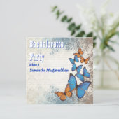 Invitation Fête de papillon romantique vintage (Debout devant)