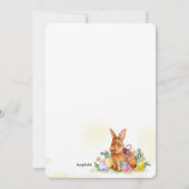 Invitation Fête de Pâques avec le Lapin de Pâques marron (Dos)