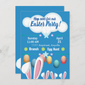 Invitation Fête de Pâques de Bunny (Devant / Derrière)