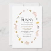 Invitation Fête de Pâques de printemps pour bébé Somebunny (Devant)