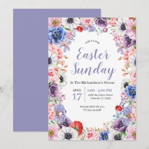 Invitation Fête de Pâques Florale des Tulipes du printemps