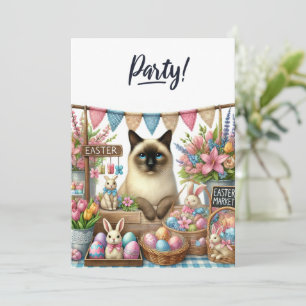 Invitation Fête de Pâques pour Amoureux de les chats