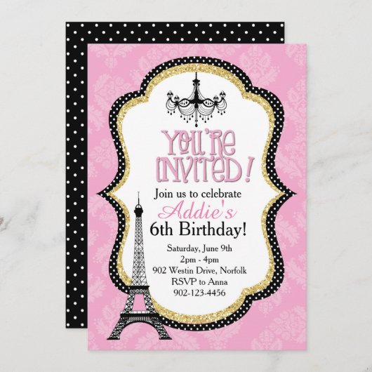 Invitation Fête de Paris (Devant / Derrière)