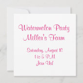 Invitation Fête de pastèque (Dos)