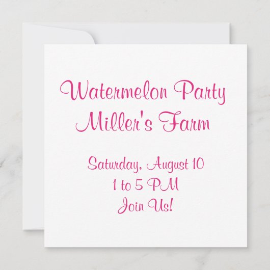 Invitation Fête de pastèque (Dos)