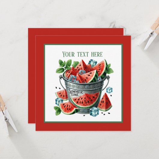 Invitation Fête de pastèque en été (Devant/Arrière en situation)